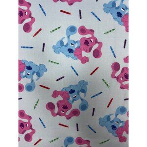 Blue's Clues Cotton Fabric Pink & Blue Characters 44" Wide Sold By The Half Yard